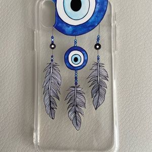 iPhone 10 Case Blue eyes feather